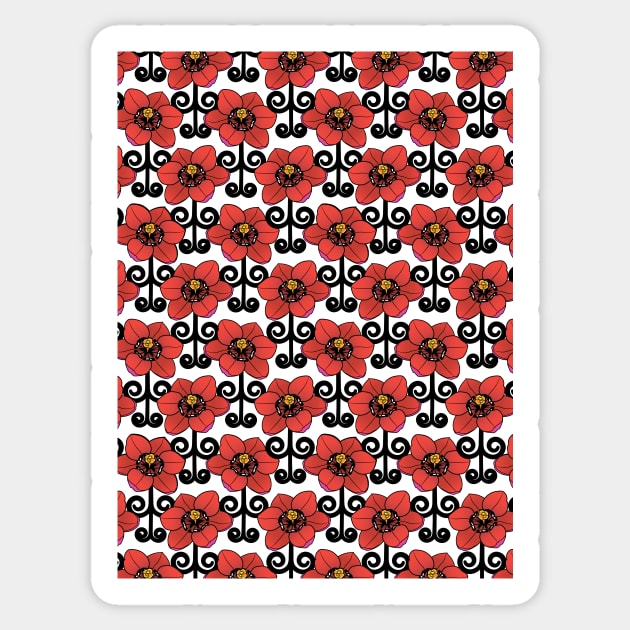 Harlequin Flower Sticker by Pamelandia